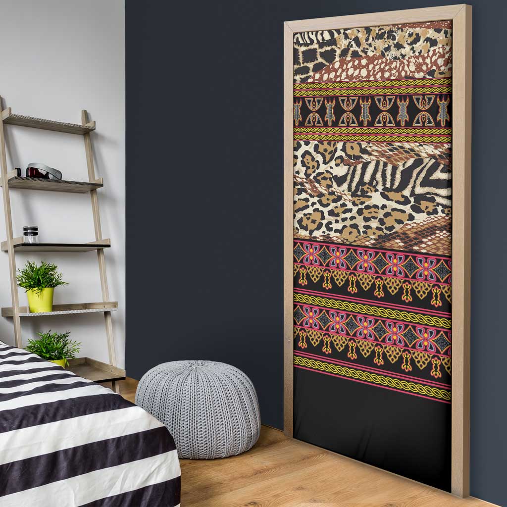 Cameroon Toghu Door Cover Wild Animal Skins Seamless Pattern