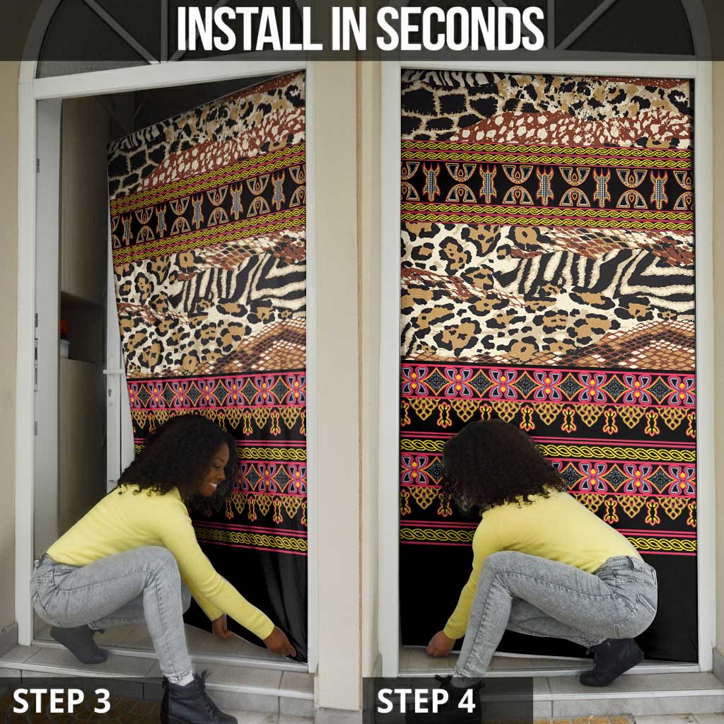 Cameroon Toghu Door Cover Wild Animal Skins Seamless Pattern