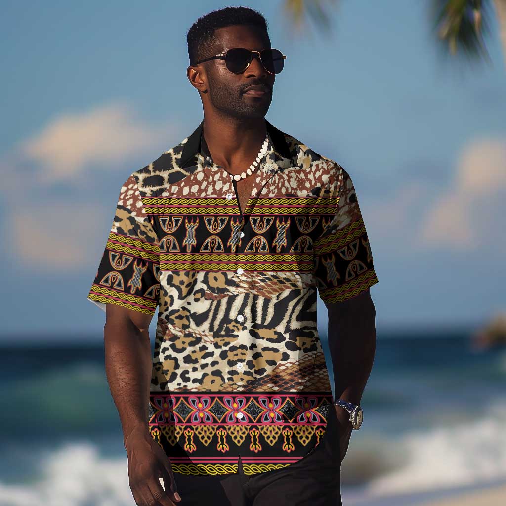 Cameroon Toghu Hawaiian Shirt Wild Animal Skins Seamless Pattern