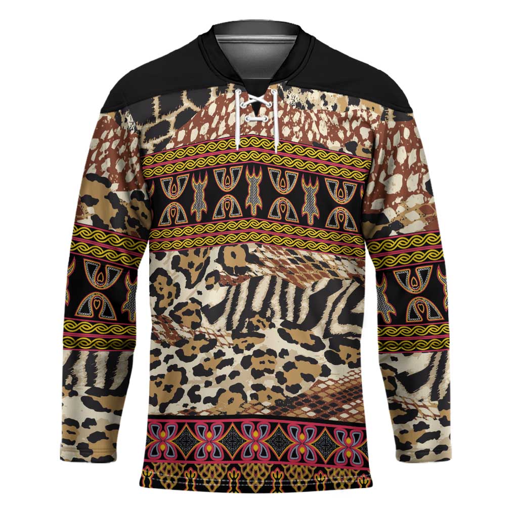 Cameroon Toghu Hockey Jersey Wild Animal Skins Seamless Pattern