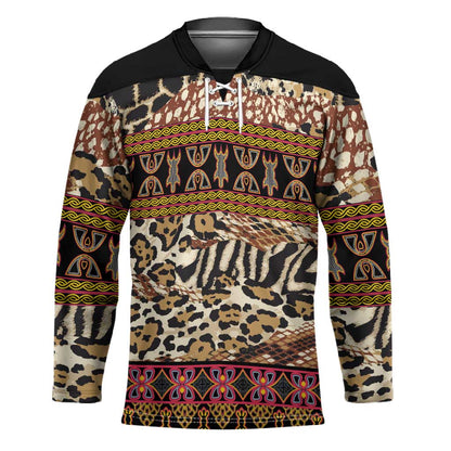 Cameroon Toghu Hockey Jersey Wild Animal Skins Seamless Pattern