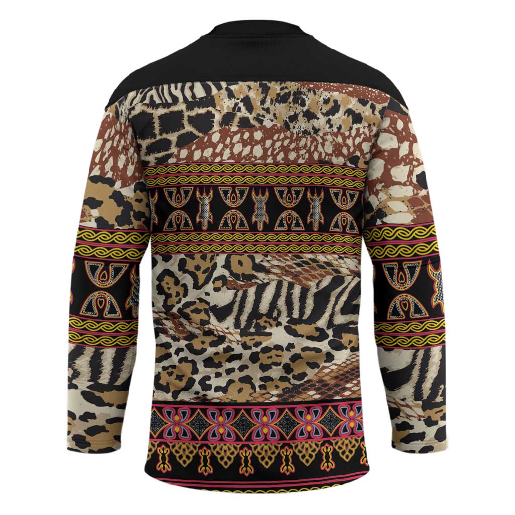 Cameroon Toghu Hockey Jersey Wild Animal Skins Seamless Pattern