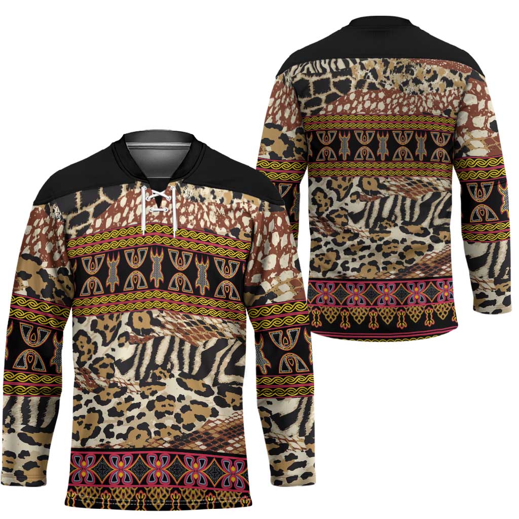 Cameroon Toghu Hockey Jersey Wild Animal Skins Seamless Pattern