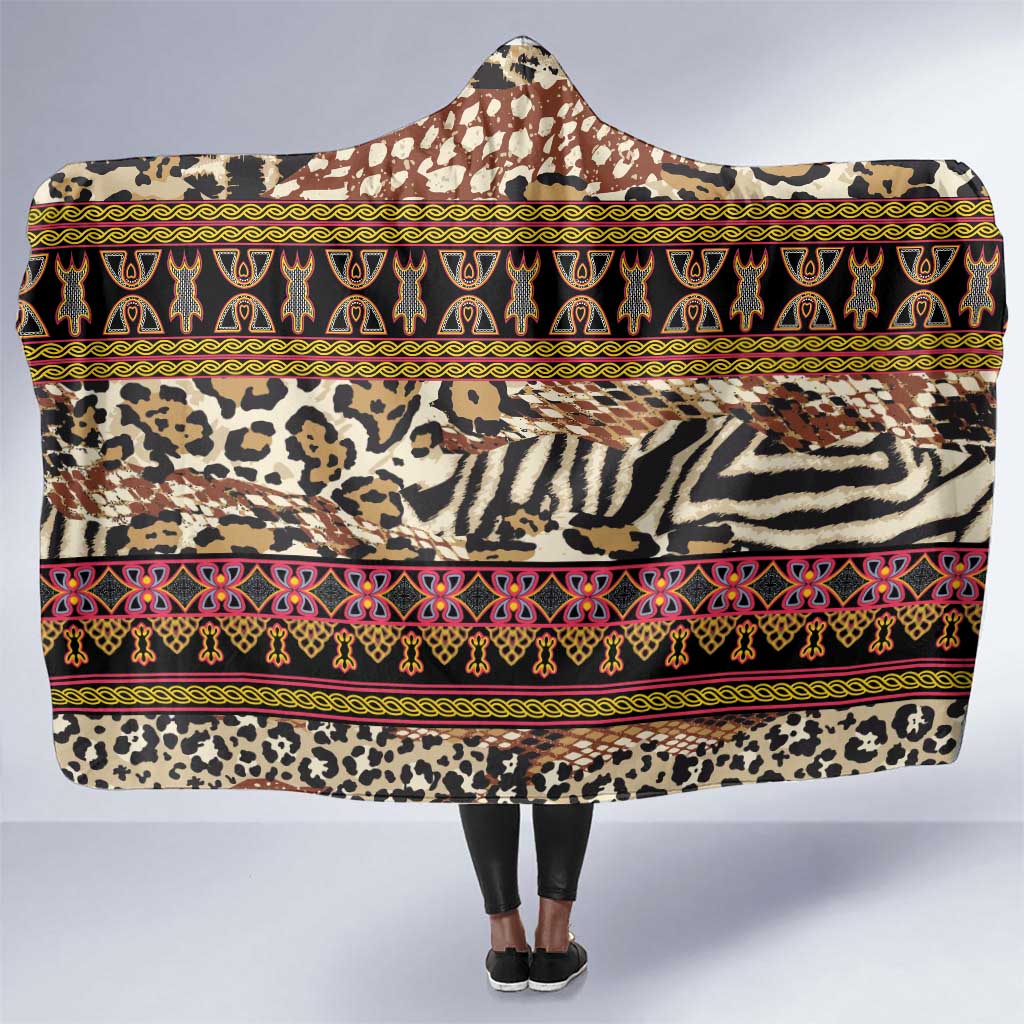 Cameroon Toghu Hooded Blanket Wild Animal Skins Seamless Pattern