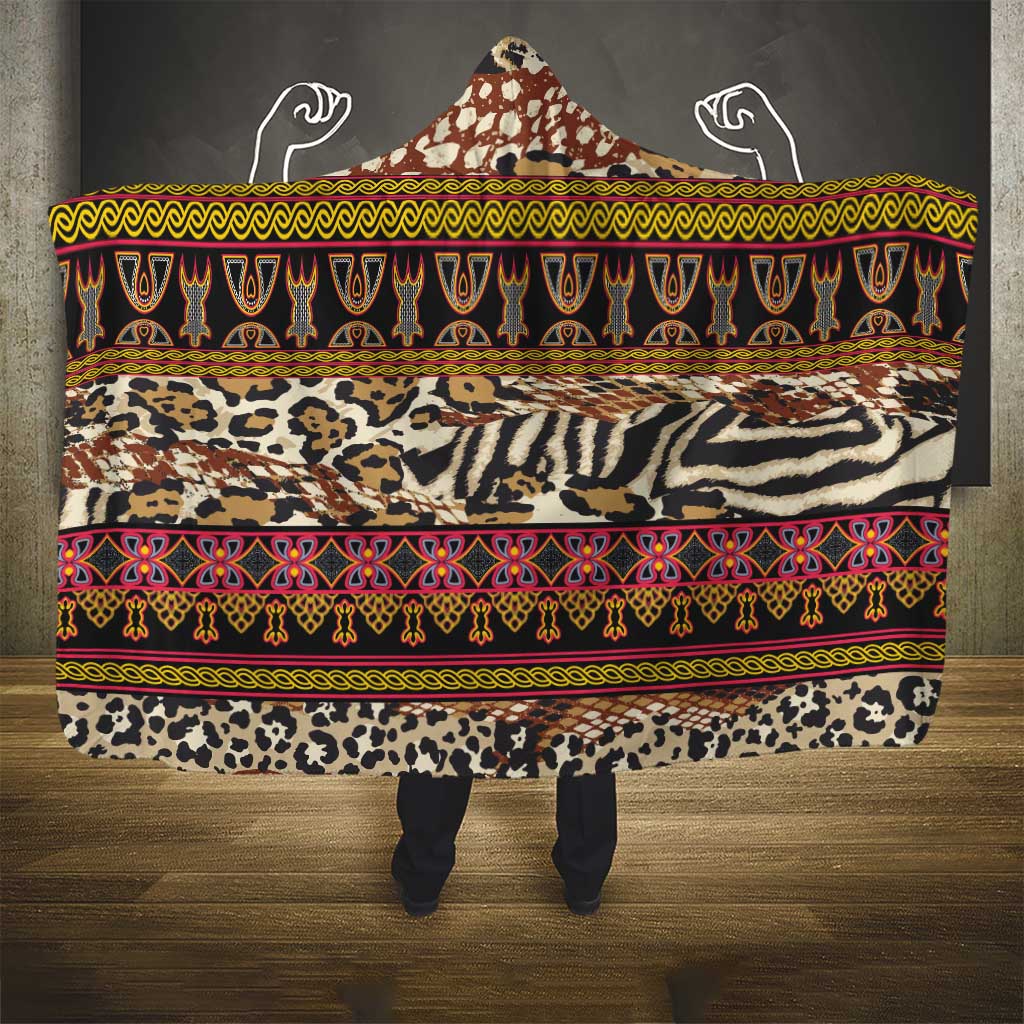 Cameroon Toghu Hooded Blanket Wild Animal Skins Seamless Pattern