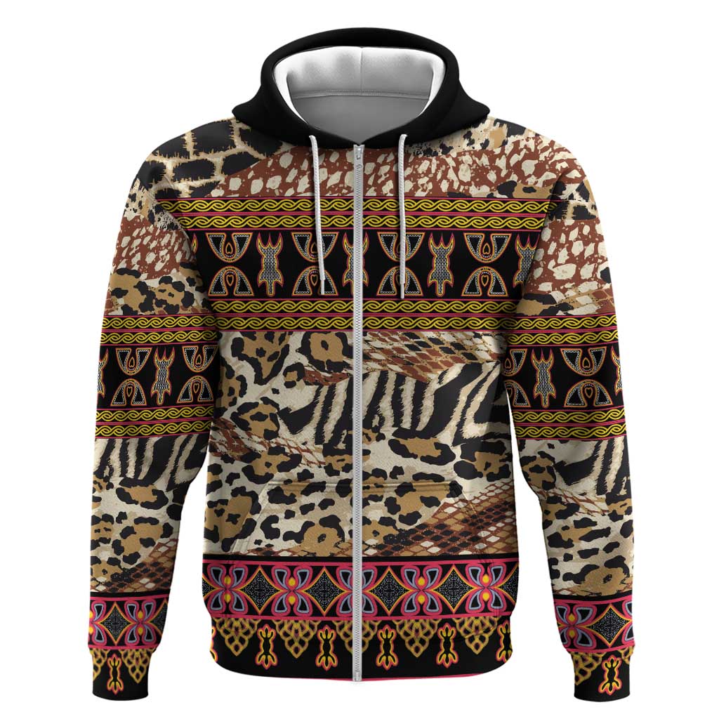 Cameroon Toghu Hoodie Wild Animal Skins Seamless Pattern