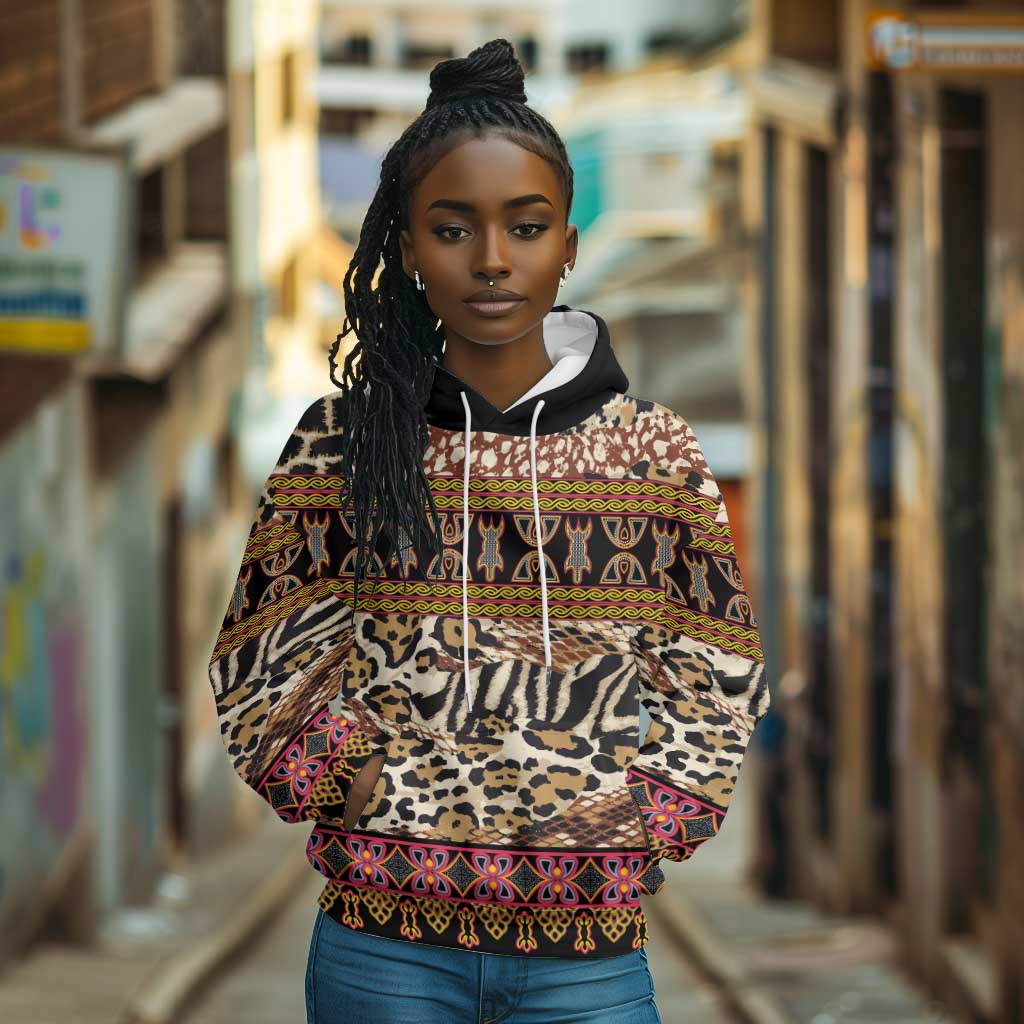 Cameroon Toghu Hoodie Wild Animal Skins Seamless Pattern