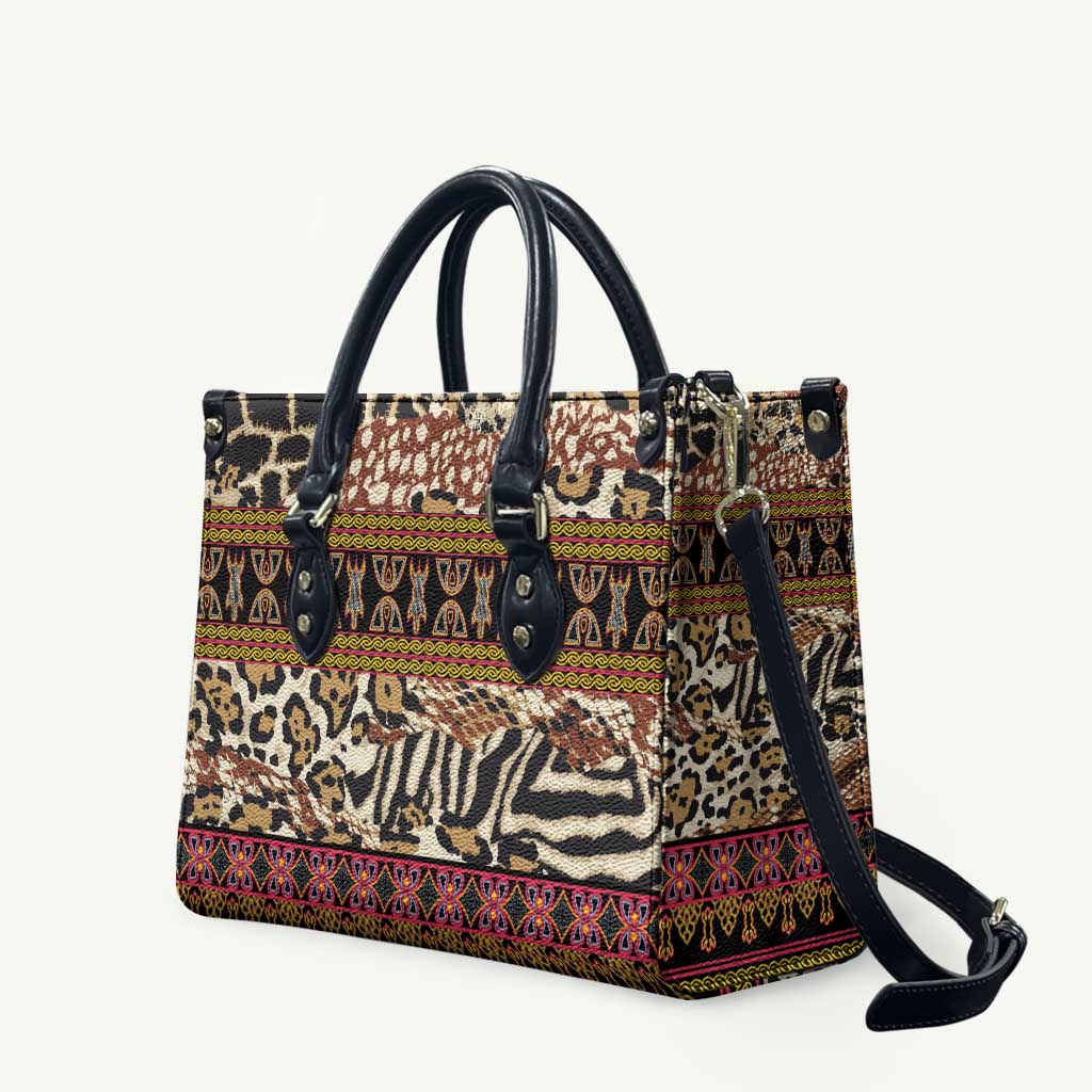 Cameroon Toghu Leather Bag Wild Animal Skins Seamless Pattern