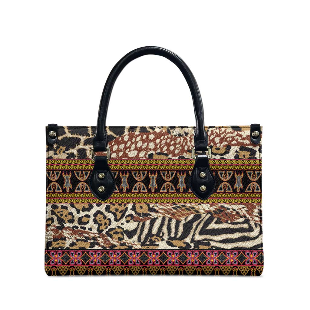 Cameroon Toghu Leather Bag Wild Animal Skins Seamless Pattern