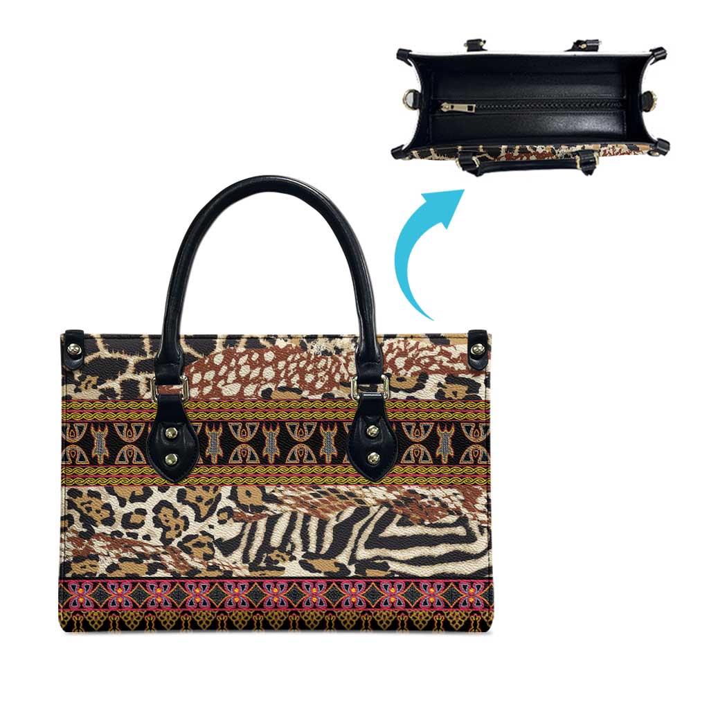 Cameroon Toghu Leather Bag Wild Animal Skins Seamless Pattern