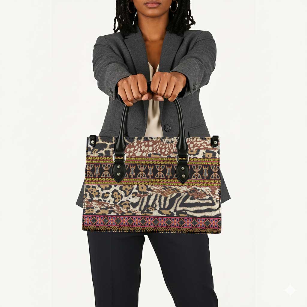 Cameroon Toghu Leather Bag Wild Animal Skins Seamless Pattern