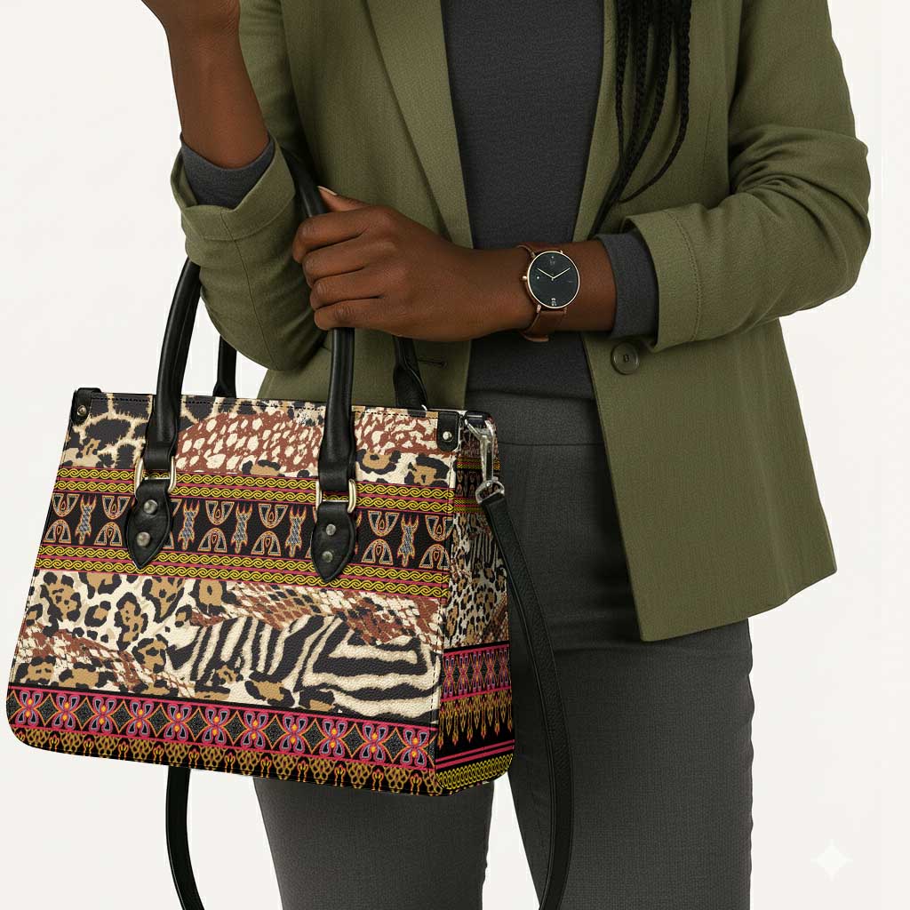 Cameroon Toghu Leather Bag Wild Animal Skins Seamless Pattern