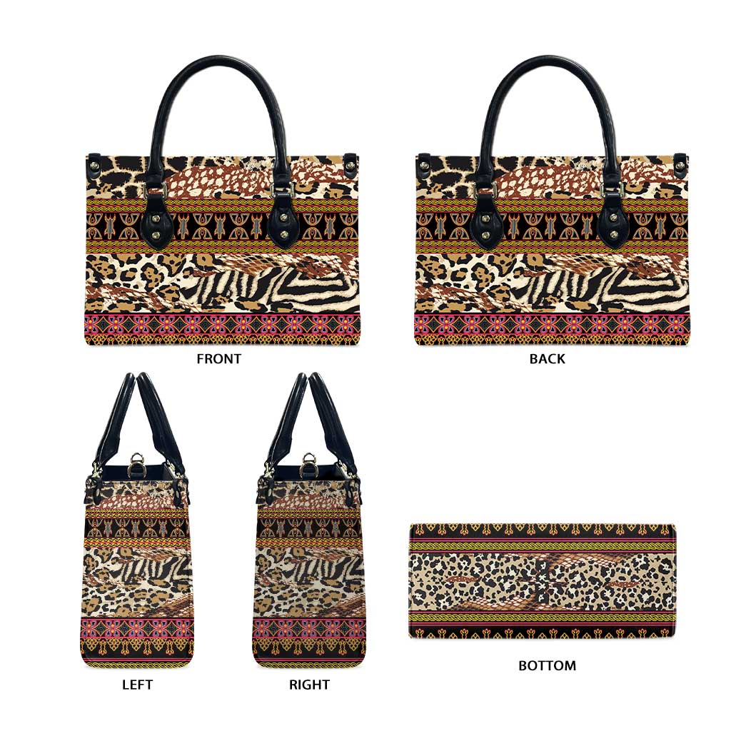 Cameroon Toghu Leather Bag Wild Animal Skins Seamless Pattern