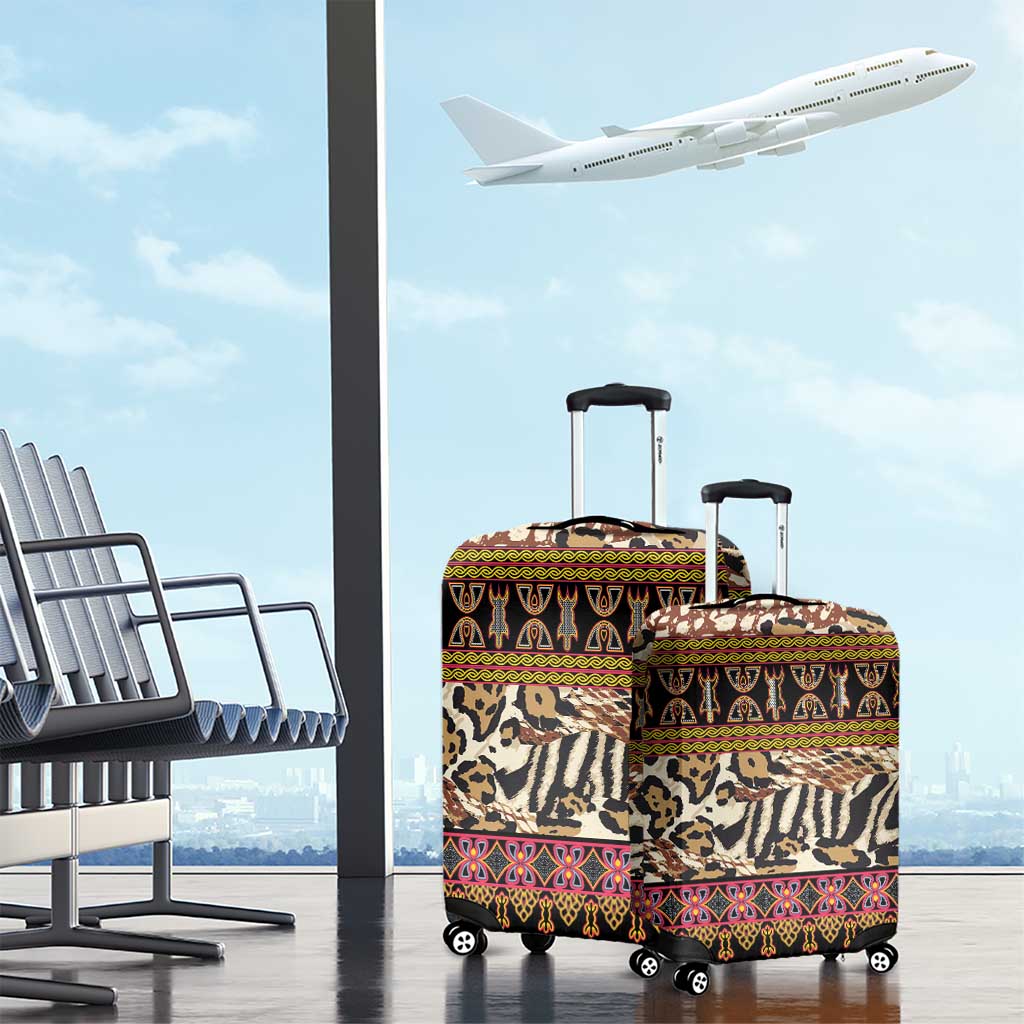 Cameroon Toghu Luggage Cover Wild Animal Skins Seamless Pattern