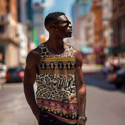 Cameroon Toghu Men Tank Top Wild Animal Skins Seamless Pattern