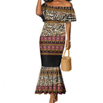 Cameroon Toghu Mermaid Dress Wild Animal Skins Seamless Pattern