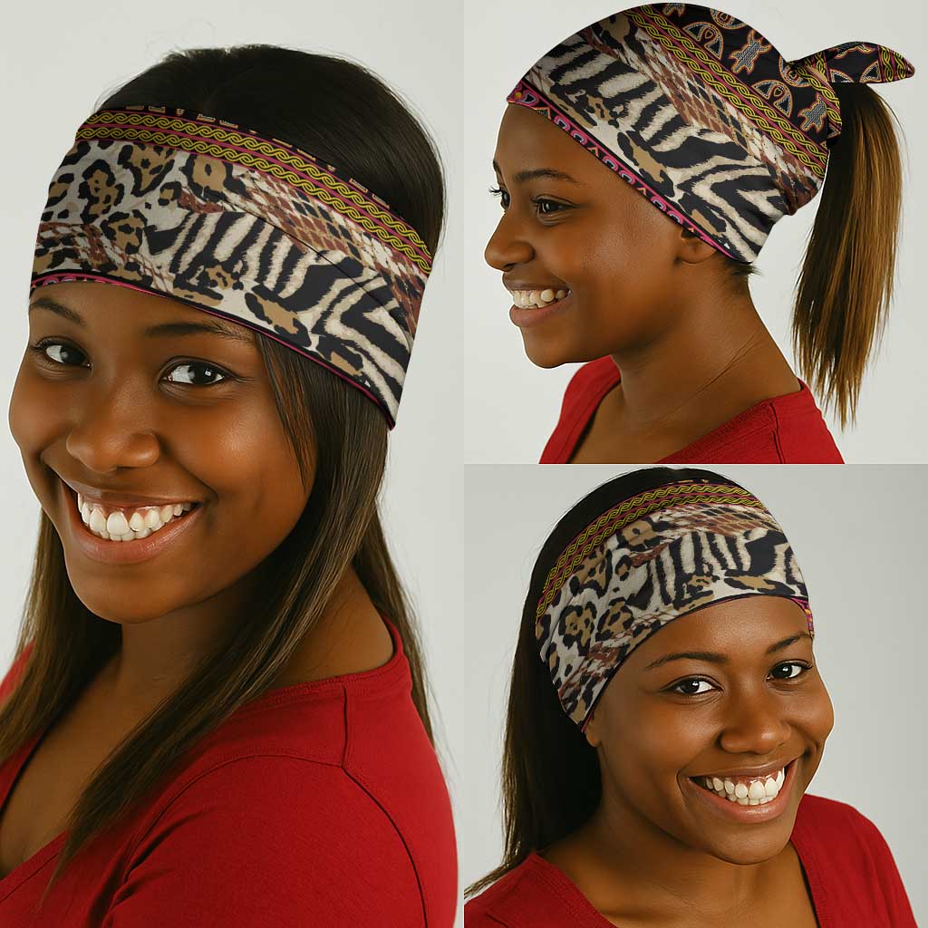 Cameroon Toghu Neck Gaiter Wild Animal Skins Seamless Pattern