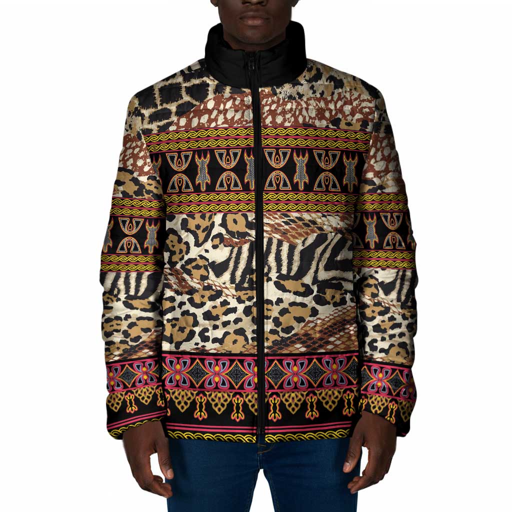 Cameroon Toghu Padded Jacket Wild Animal Skins Seamless Pattern