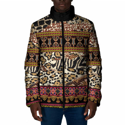Cameroon Toghu Padded Jacket Wild Animal Skins Seamless Pattern