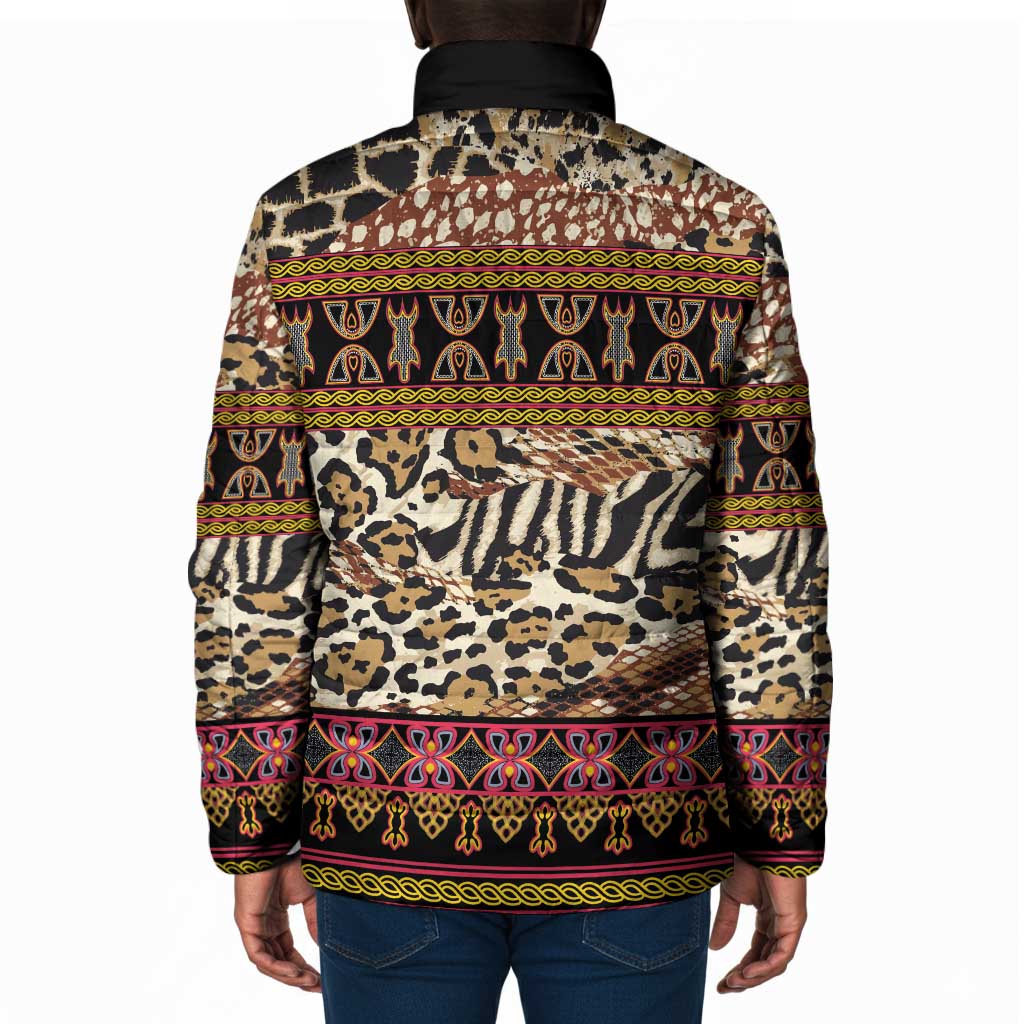 Cameroon Toghu Padded Jacket Wild Animal Skins Seamless Pattern