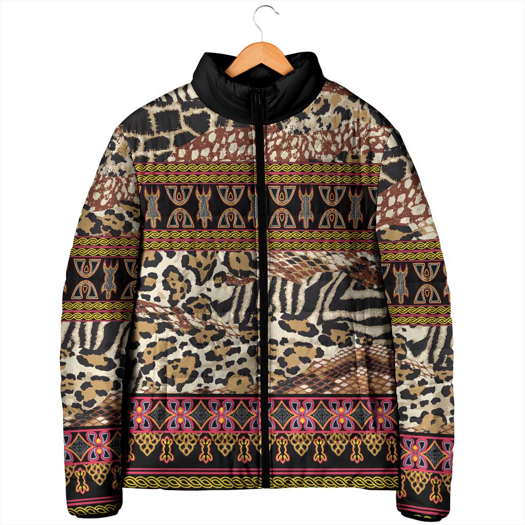 Cameroon Toghu Padded Jacket Wild Animal Skins Seamless Pattern