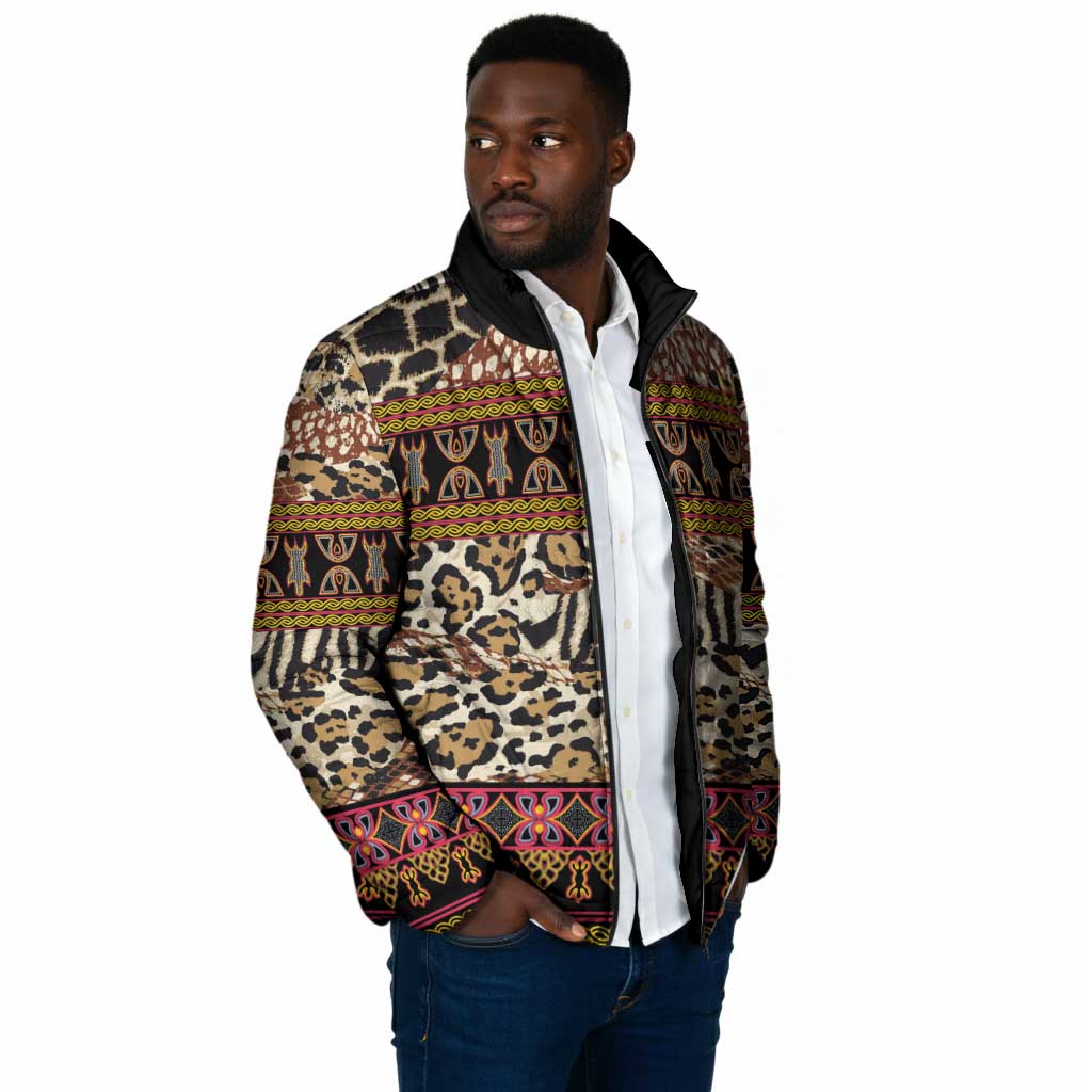 Cameroon Toghu Padded Jacket Wild Animal Skins Seamless Pattern