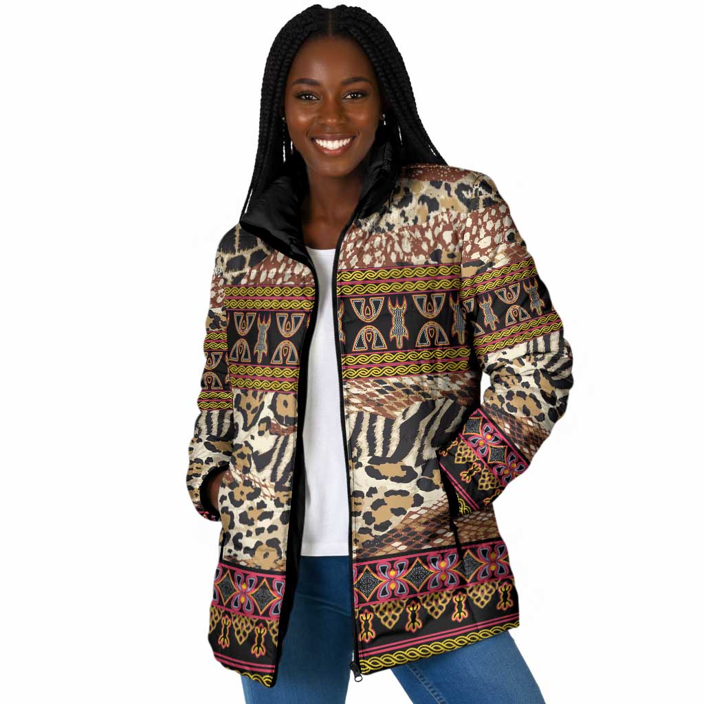 Cameroon Toghu Padded Jacket Wild Animal Skins Seamless Pattern