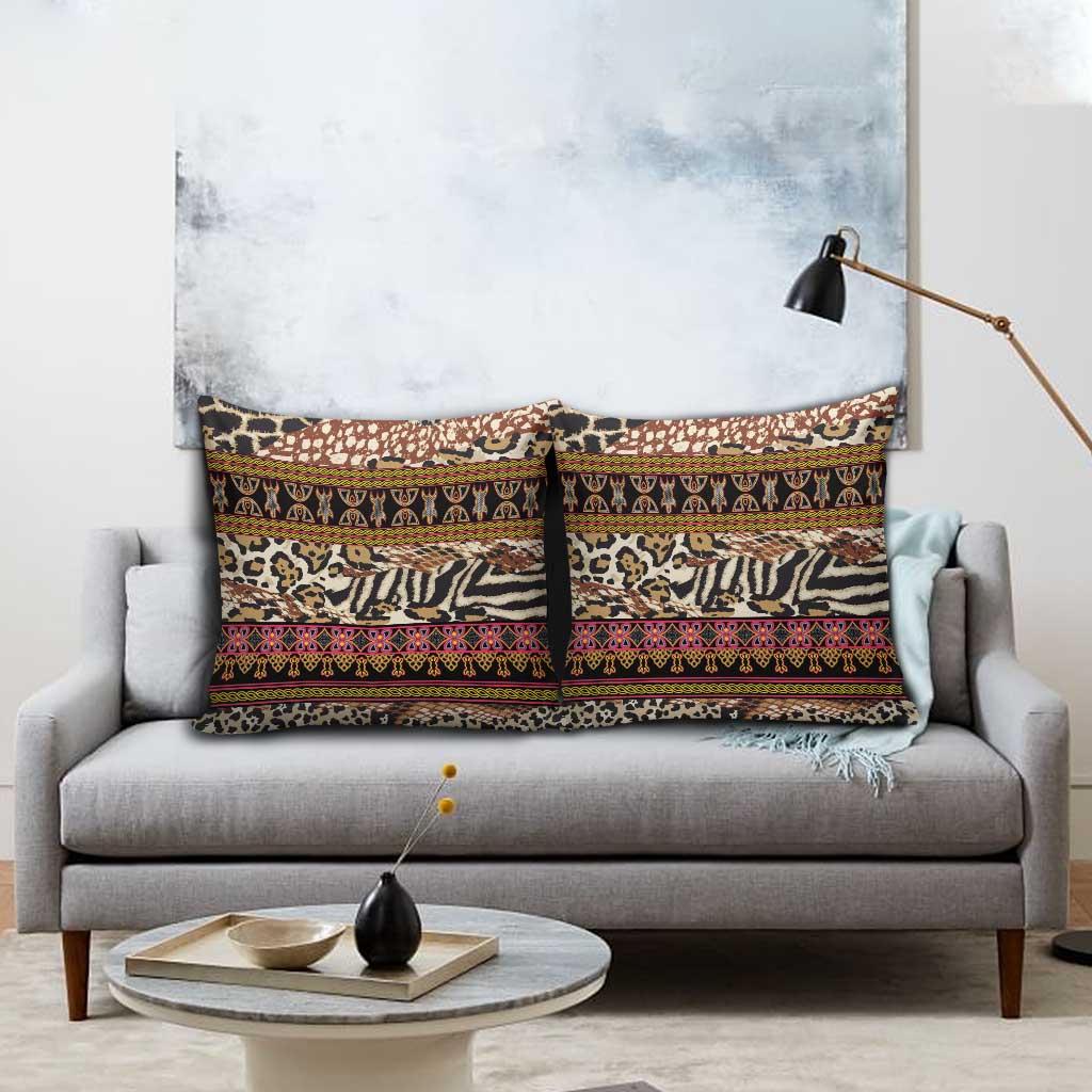 Cameroon Toghu Pillow Cover Wild Animal Skins Seamless Pattern