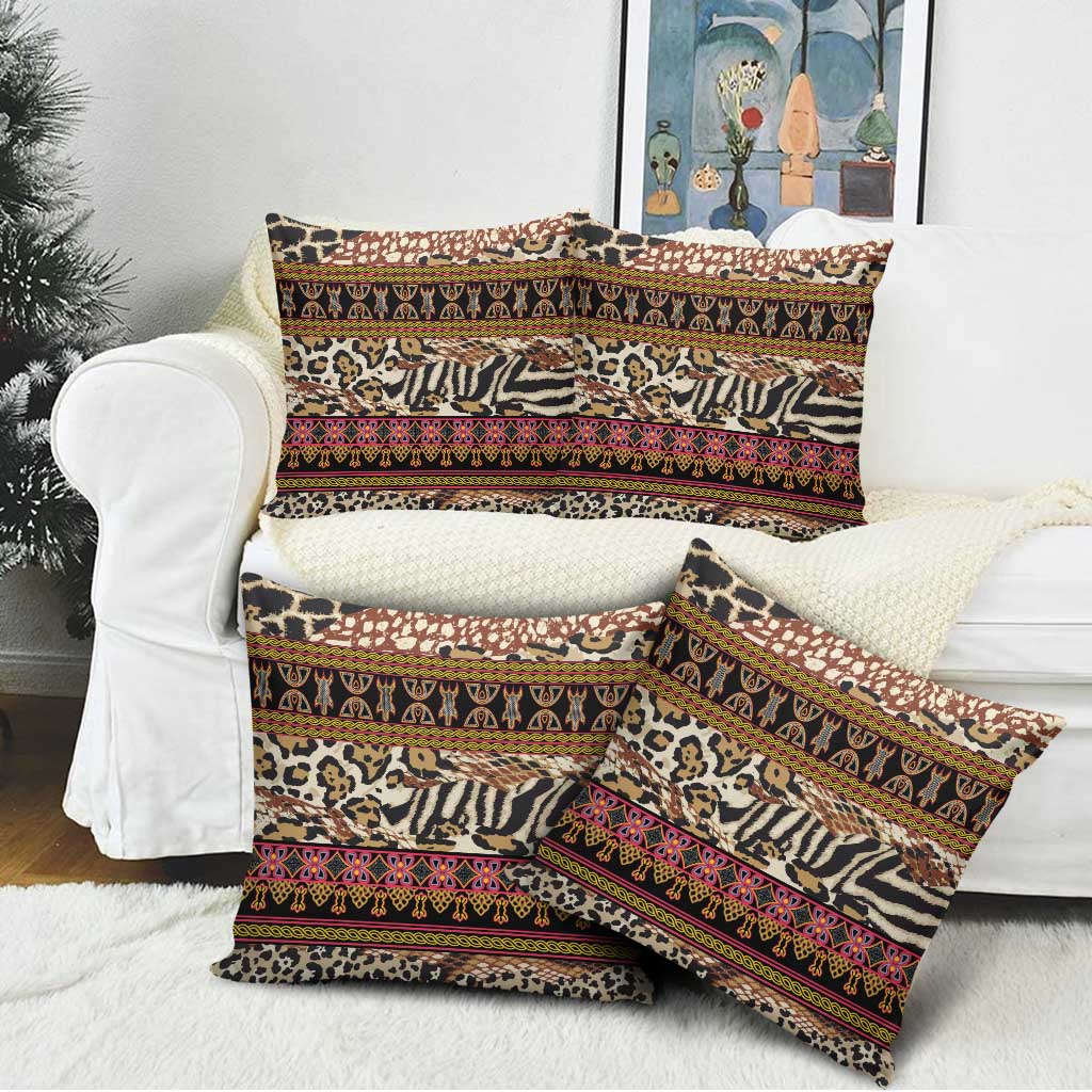 Cameroon Toghu Pillow Cover Wild Animal Skins Seamless Pattern