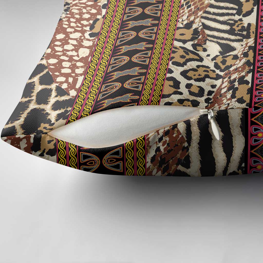 Cameroon Toghu Pillow Cover Wild Animal Skins Seamless Pattern