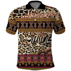 Cameroon Toghu Polo Shirt Wild Animal Skins Seamless Pattern