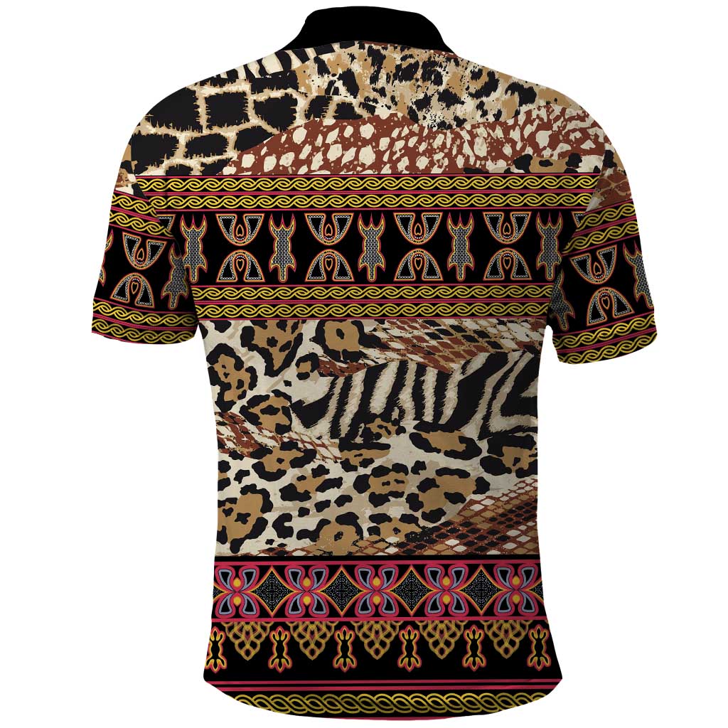 Cameroon Toghu Polo Shirt Wild Animal Skins Seamless Pattern