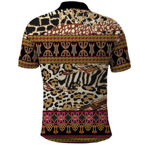 Cameroon Toghu Polo Shirt Wild Animal Skins Seamless Pattern