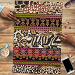 Cameroon Toghu Puzzle Wild Animal Skins Seamless Pattern