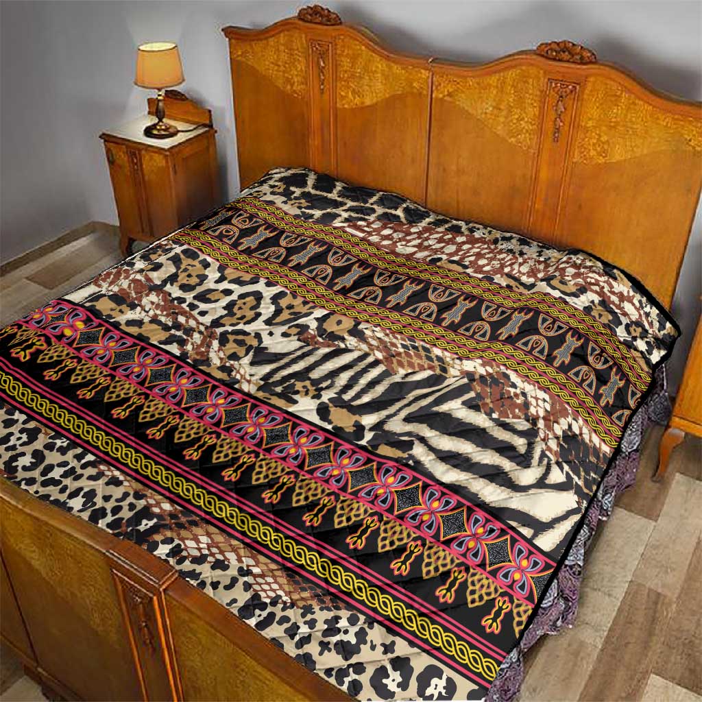 Cameroon Toghu Quilt Wild Animal Skins Seamless Pattern