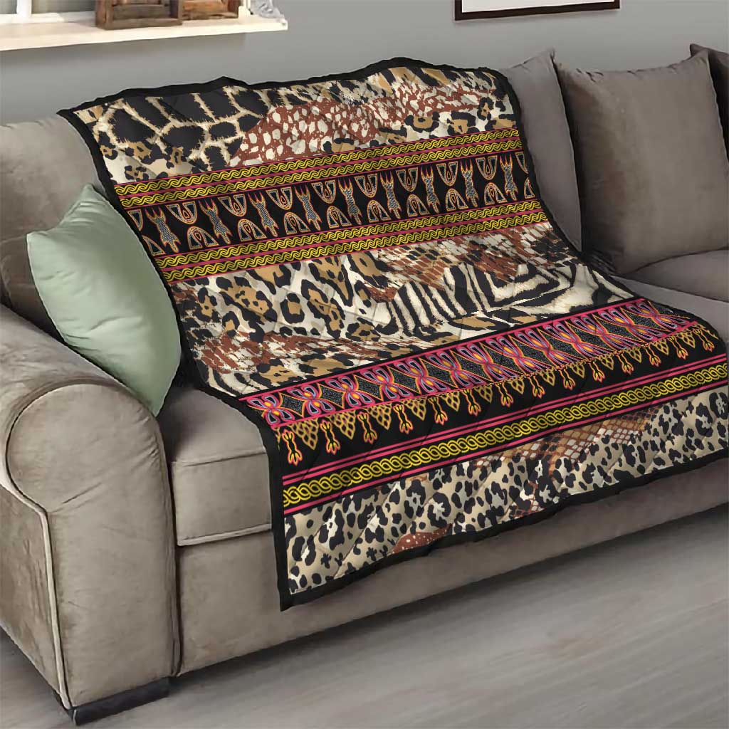 Cameroon Toghu Quilt Wild Animal Skins Seamless Pattern