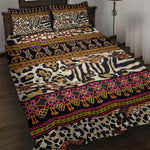 Cameroon Toghu Quilt Bed Set Wild Animal Skins Seamless Pattern