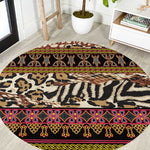 Cameroon Toghu Round Carpet Wild Animal Skins Seamless Pattern
