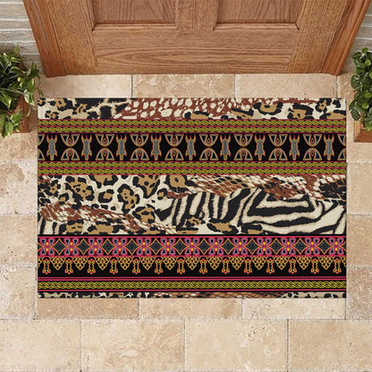 Cameroon Toghu Rubber Doormat Wild Animal Skins Seamless Pattern