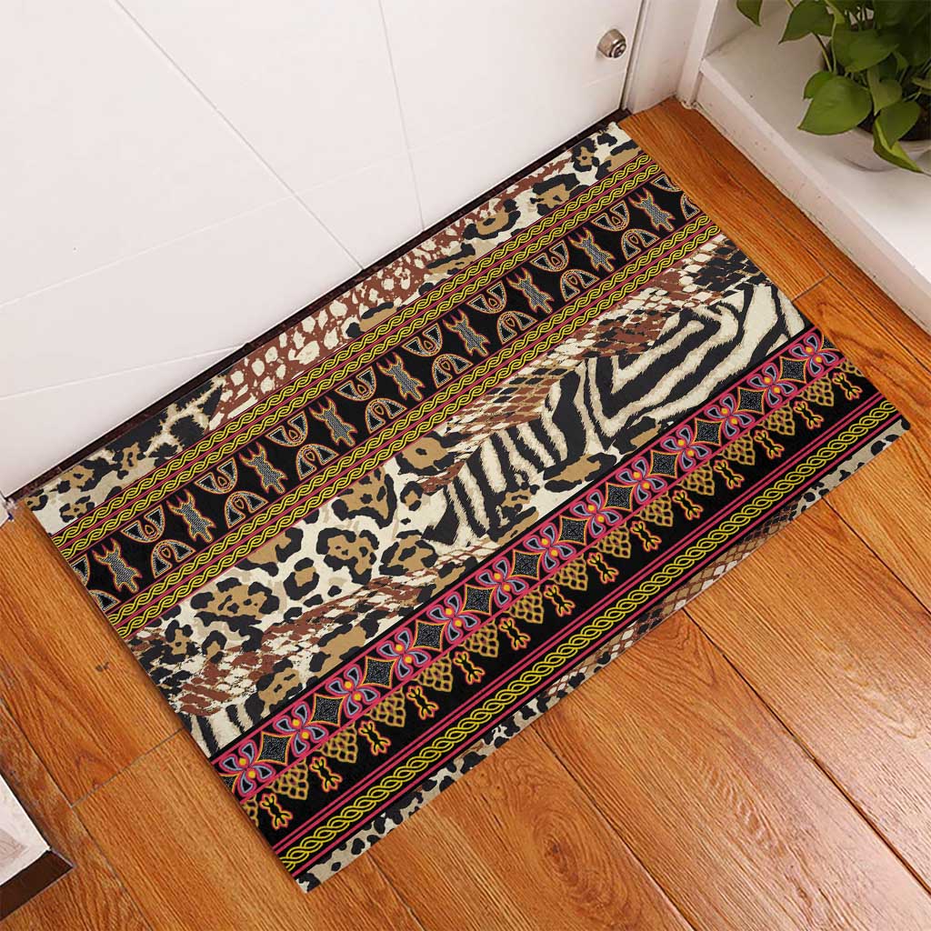 Cameroon Toghu Rubber Doormat Wild Animal Skins Seamless Pattern