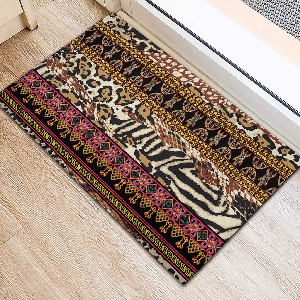 Cameroon Toghu Rubber Doormat Wild Animal Skins Seamless Pattern
