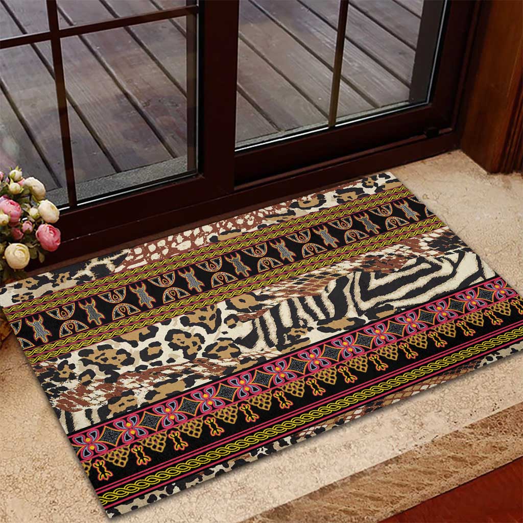 Cameroon Toghu Rubber Doormat Wild Animal Skins Seamless Pattern
