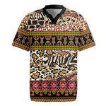 Cameroon Toghu Rugby Jersey Wild Animal Skins Seamless Pattern