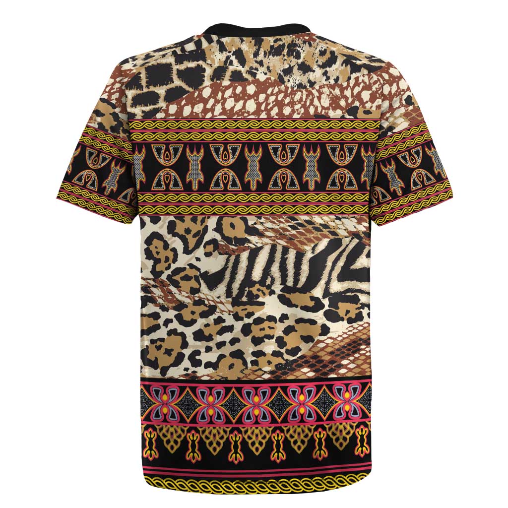 Cameroon Toghu Rugby Jersey Wild Animal Skins Seamless Pattern