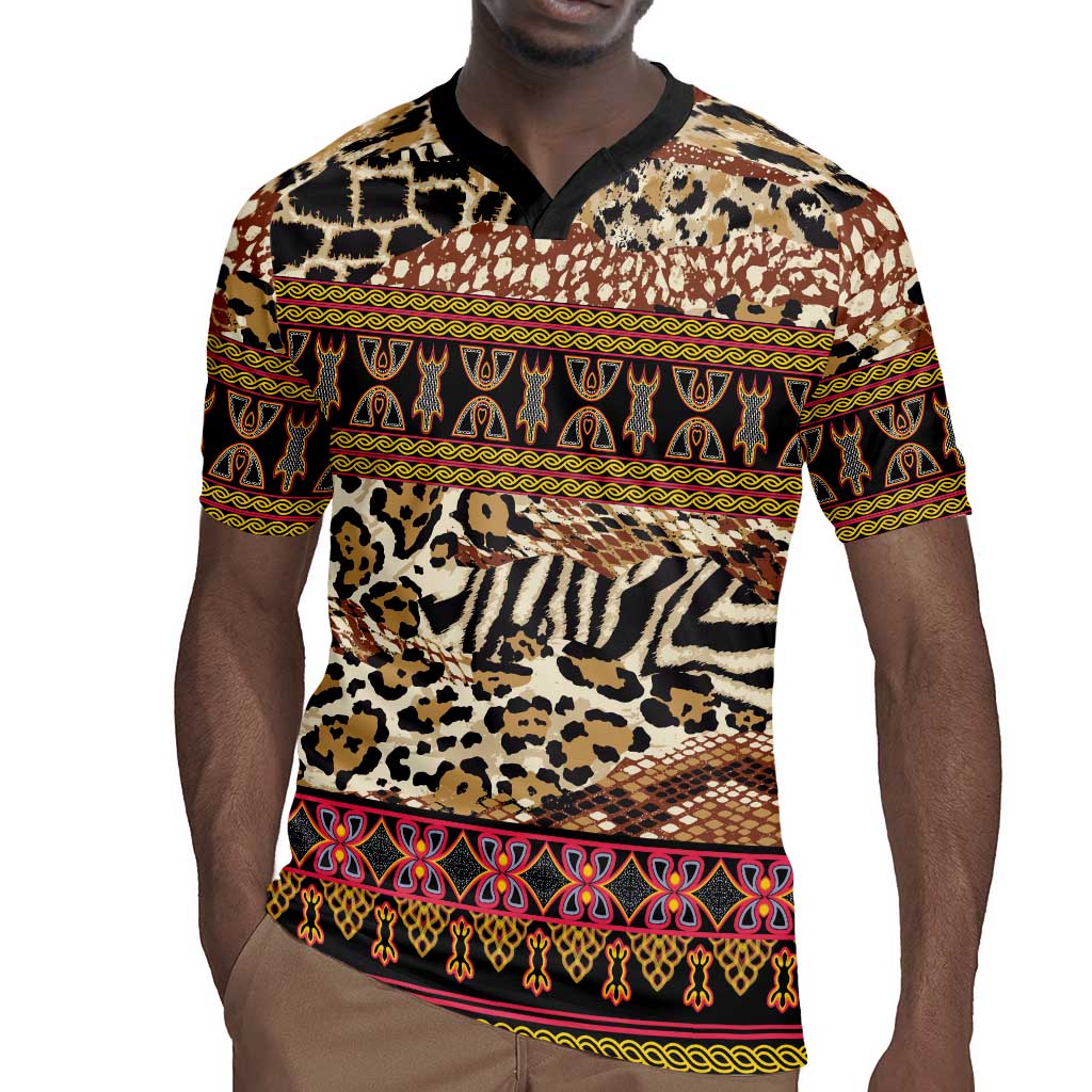Cameroon Toghu Rugby Jersey Wild Animal Skins Seamless Pattern