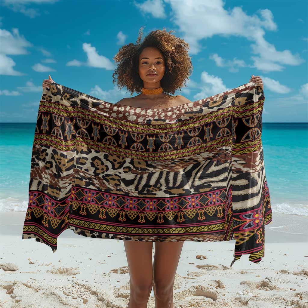 Cameroon Toghu Sarong Wild Animal Skins Seamless Pattern