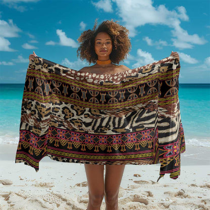 Cameroon Toghu Sarong Wild Animal Skins Seamless Pattern