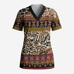 Cameroon Toghu Scrub Top Wild Animal Skins Seamless Pattern