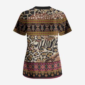 Cameroon Toghu Scrub Top Wild Animal Skins Seamless Pattern