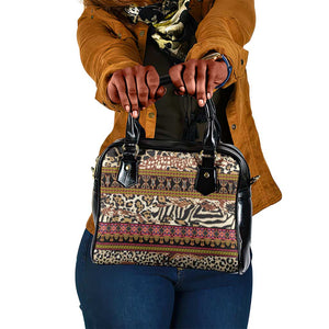 Cameroon Toghu Shoulder Handbag Wild Animal Skins Seamless Pattern